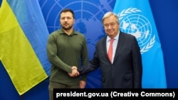 Президент України Володимир Зеленський (ліворуч) і генеральний секретар ООН Антоніу Ґутерріш. Нью-Йорк, 19 вересня 2023 року, ілюстративне фото