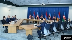Armenia- Armenia/US- Meeting between the Minister of Foreign Affairs of Armenia Ararat Mirzoyan, US Secretary of State Sec Entoni Blinken and the Minister of Foreign Affairs of Azerbaijan Jeyhun Bayramov, 27June2023