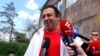 Armenia - Businessman and Prosperous Armenia Party leader Gagik Tsarukian talks to journalists, May 8, 2023.