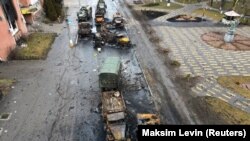 Из фотоархива: Разбитая российская техника в Бородянке, Киевская область, 3 марта 2022