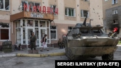 Луһански өлкәсенең Татарстан үз карамагына алган Лисичански шәһәре үзәге. Июль 2022