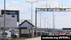 На беларуска-літоўскай мяжы, памежны пункт пропуску Меднікі, архіўнае фота