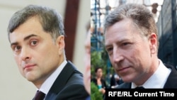 Радник президента Росії Владислав Сурков (ліворуч) та спецпредставник США з питань України Курт Волкер (комбіноване фото) 