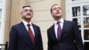Presidents Dmitry Medvedev of Russia (R) and Serzh Sarkisian of Armenia meet outside Moscow.
