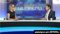 Вице-премьер Армении Сурен Папикян в студии Азатутюн ТВ, Ереван, 23 сентября 2021 г.