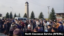 Протест у столиці Інгушетії Магасі, 4 жовтня 2018 року