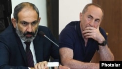 Премьер-министр Армении Никол Пашинян (слева) и бывший президент Армении Роберт Кочарян