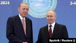 Түркиянын президенти Режеп Тайып Эрдоган жана Орусиянын лидери Владимир Путин. Астана. 3-июль, 2024-жыл.