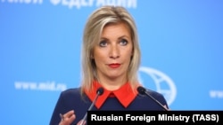 RUSSIAN -- Russian Foreign Ministry spokeswoman Maria Zakharova gives a press conference in Moscow, July 1, 2021