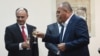 Armenia - Defense Minister Seyran Ohanian (L) and Yerkrapah Union leader Manvel Grigorian at a signing ceremony in Yerevan, 9 September 2014.