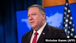 Госсекретарь США Майк Помпео на церемонии представления доклада о ситуации с правами человека в мире, 11 марта 2020 года.