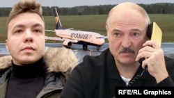 Роман Протасевич і Олександр Лукашенко, колаж