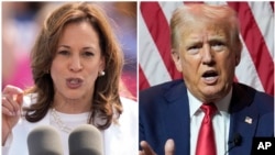 ABŞ-nyň wise-prezidenti Kamala Harris we ozalky prezidenti Donald Tramp 