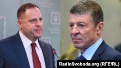 Голова Офісу президента України Андрій Єрмак та новий заступник голови Адміністрації президента Росії Дмитро Козак (колаж)