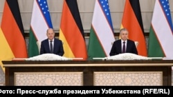 Germaniýanyň kansleri Olaf Şolz bilen Özbegistanyň prezidenti Şawkat Mirziýoýew