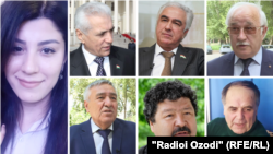 Дар акс: Рухшона Ҳакимова, Ҳамрохон Зарифӣ, Саидҷаъфар Усмонзода, Аҳмадшо Комилзода, Акбаршо Искандаров, Шокирҷон Ҳакимов ва Абдулфайз Атоӣ.